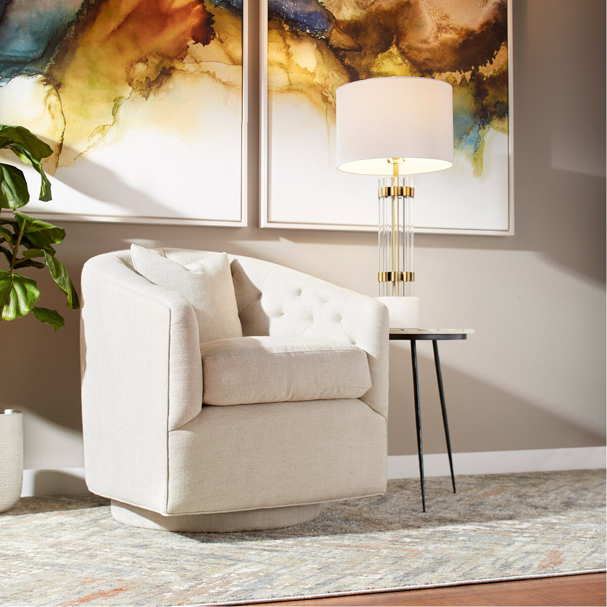 Kerberos 33 inch 100.00 watt Brass Table Lamp Portable Light