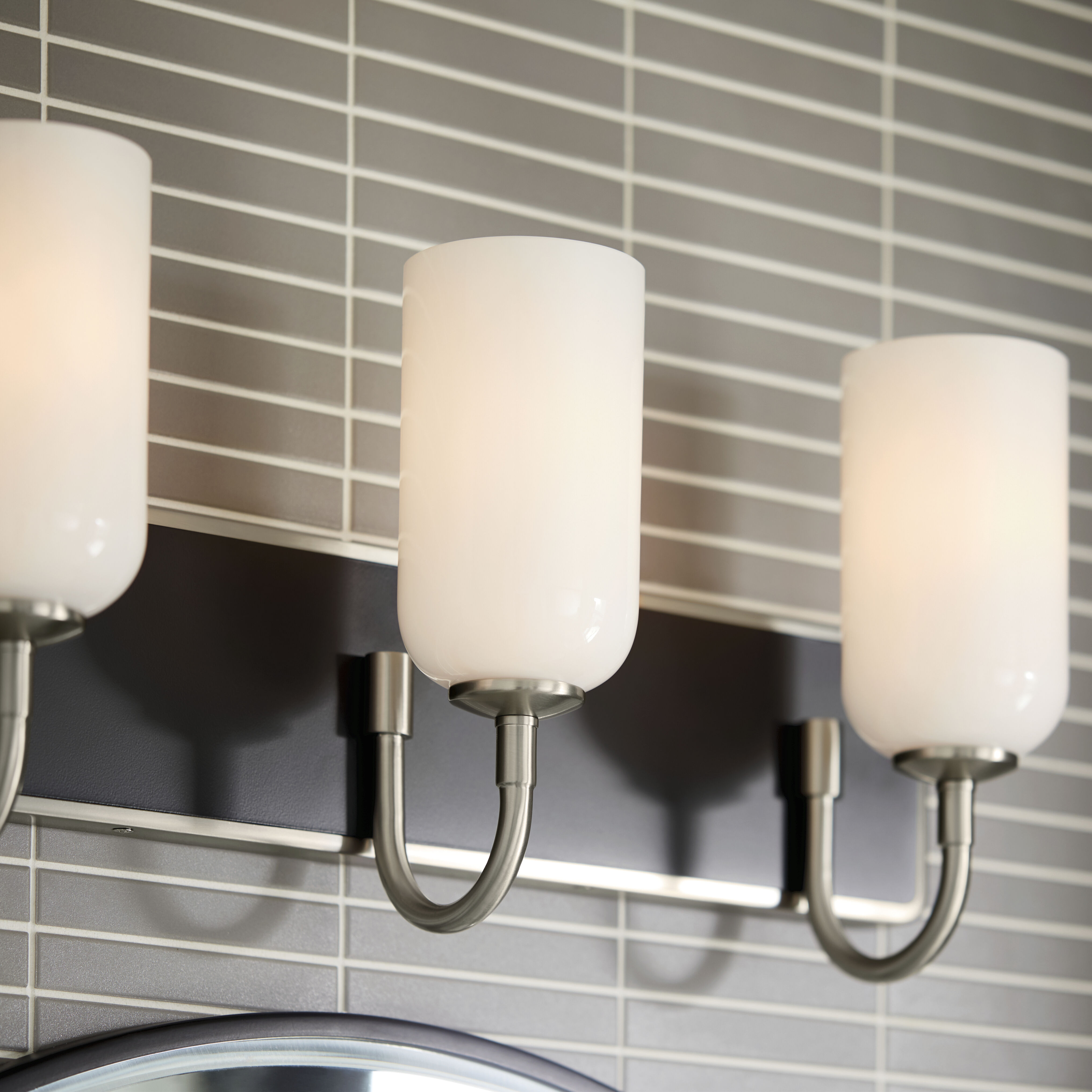 Solia LED 24 inch Brushed Nickel with Black Bathroom Vanity Light Wall Light