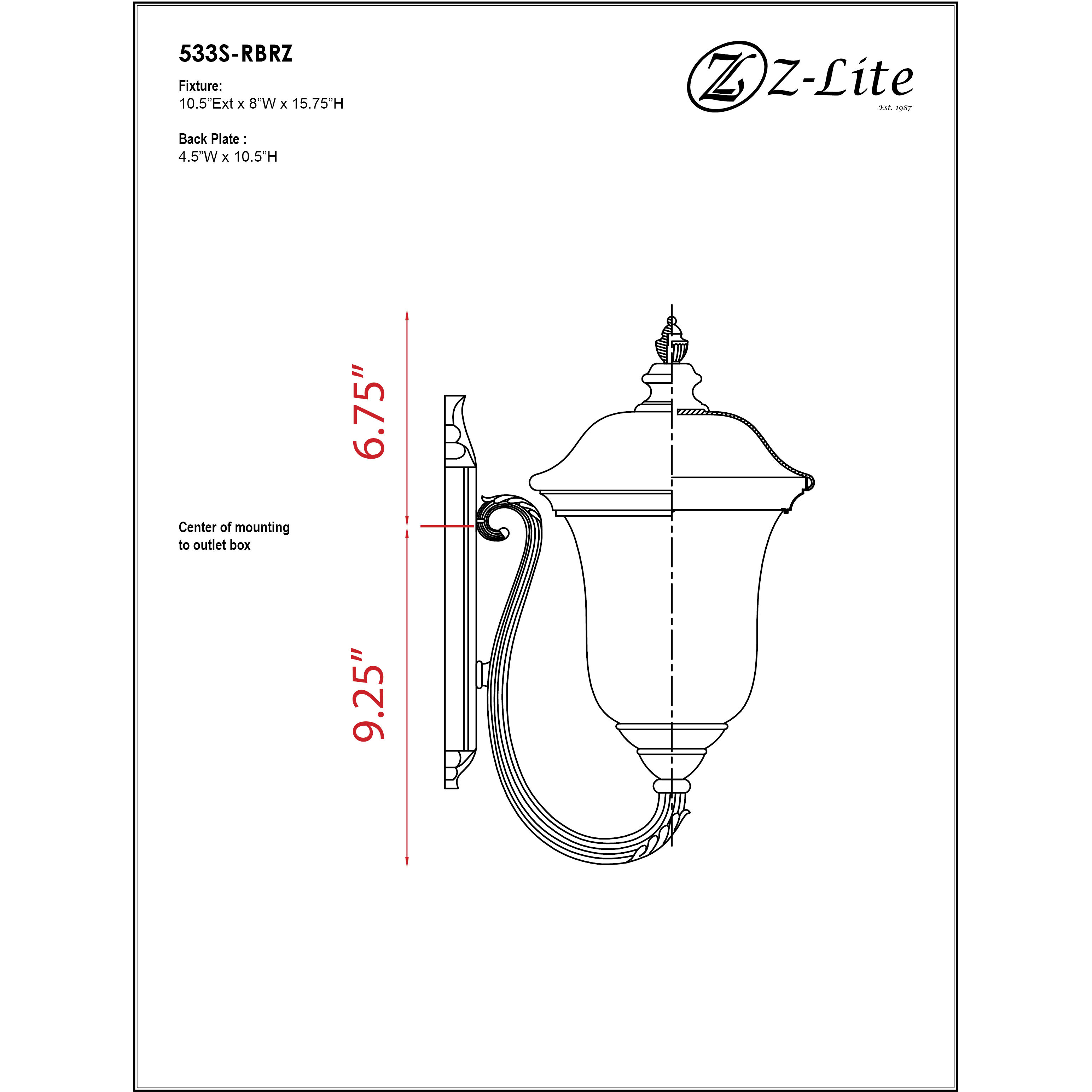 Armstrong 1 Light 15.75 inch Bronze Outdoor Wall Light