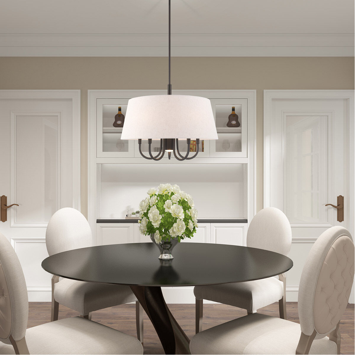 Belclaire 6 Light 24 inch English Bronze Pendant Chandelier Ceiling Light