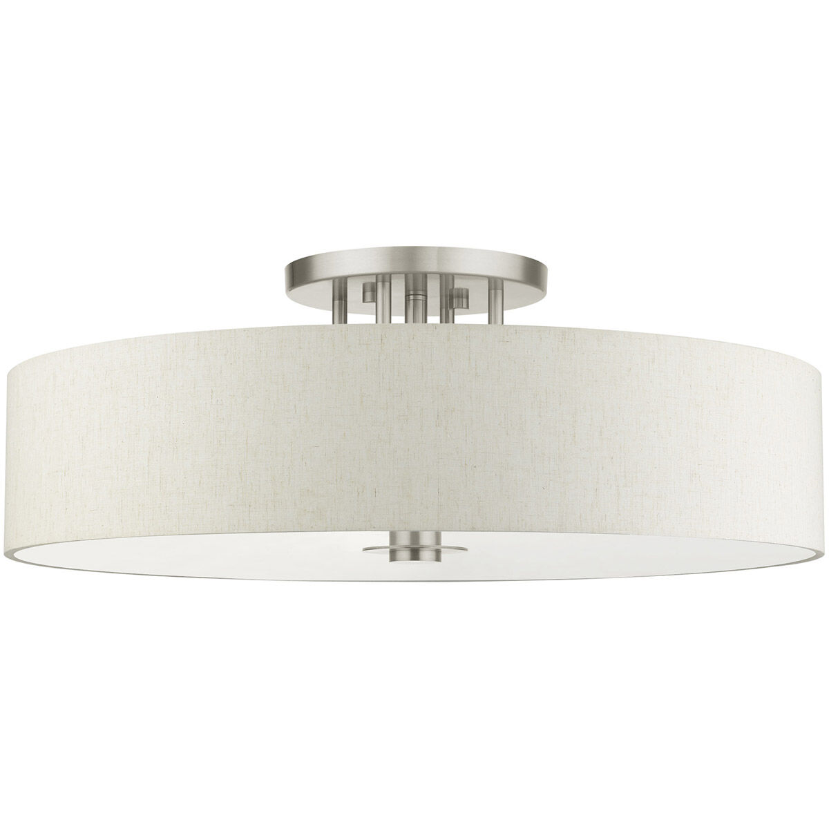 Meridian 6 Light 30 inch Brushed Nickel Semi Flush Ceiling Light