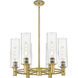 Crown Point 6 Light 24 inch Brushed Brass Chandelier Ceiling Light in Seedy Glass