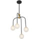 Couplet 4 Light 16 inch Matte Black with Warm Brass Chandelier Ceiling Light