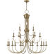 Estate 21 Light 42 inch Antique Brass Foyer Chandelier Ceiling Light