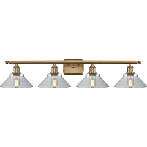 Ballston Orwell 4 Light 36 inch Brushed Brass Bath Vanity Light Wall Light in Clear Glass, Ballston