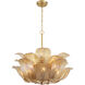 Orchid 10 Light 28.5 inch Legacy Brass Pendant Ceiling Light in Amber Handmade Glass