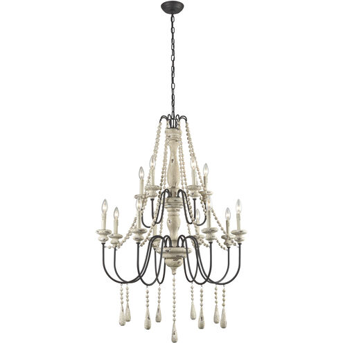 Sommieres 12 Light 33 inch Antique French Cream Chandelier Ceiling Light