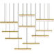 Stagger LED 48 inch Brass Chandelier Ceiling Light
