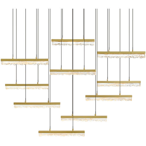 Stagger LED 48 inch Brass Chandelier Ceiling Light