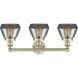 Fulton 3 Light 24.5 inch Antique Brass Bath Vanity Light Wall Light in Plated Smoke
