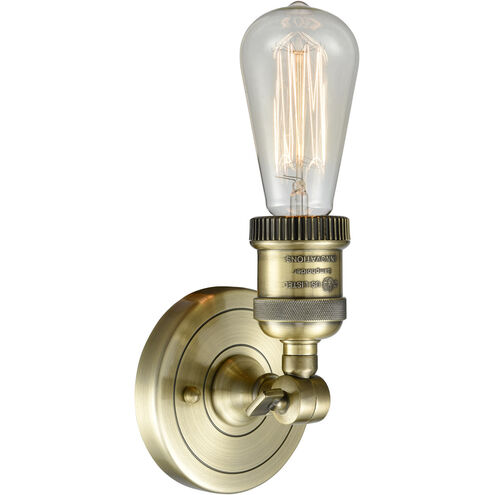 Franklin Restoration Bare Bulb LED 5 inch Antique Brass ADA Sconce Wall Light, Franklin Restoration