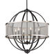 Colson 6 Light 27 inch Matte Black Chandelier Ceiling Light in Pewter