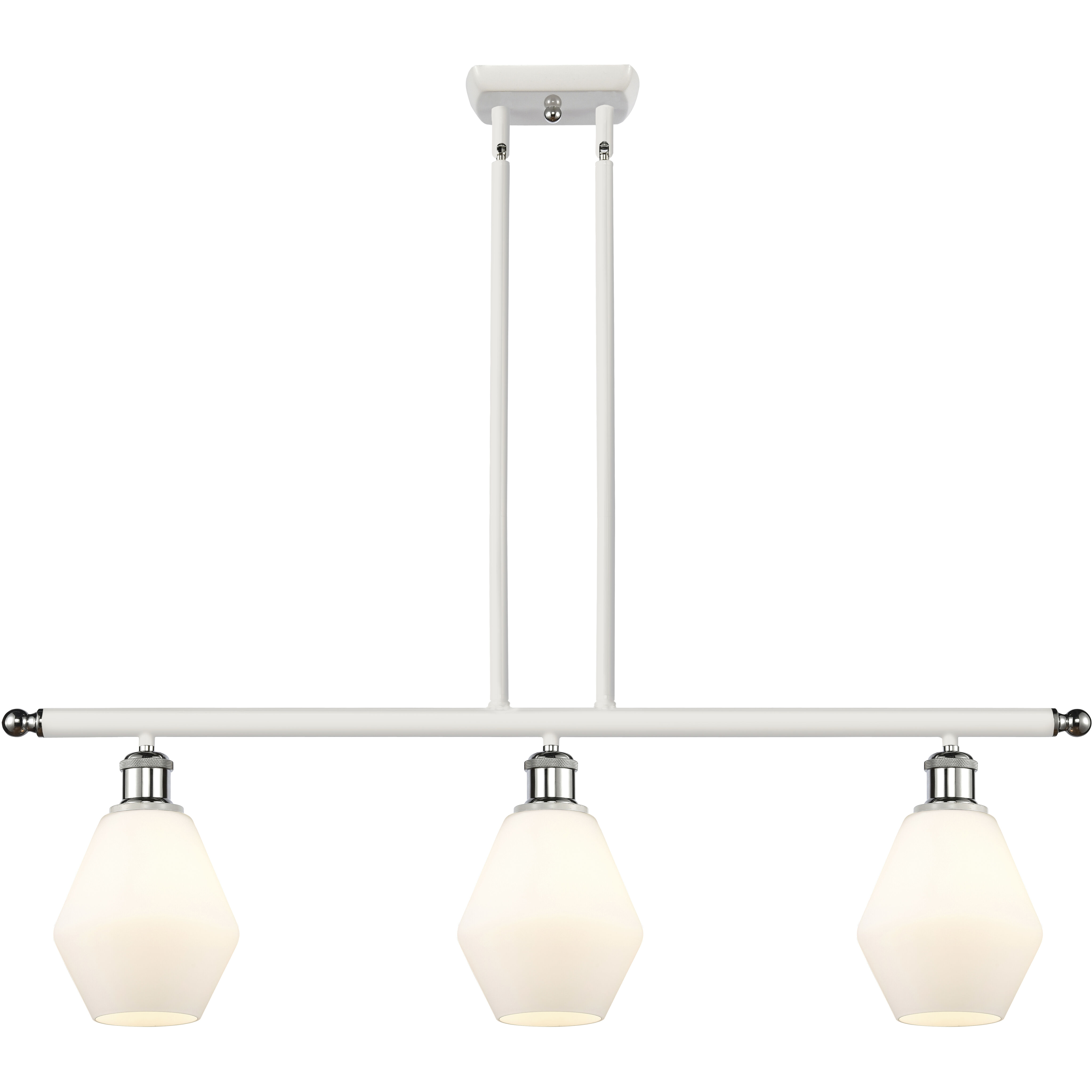 Ballston Cindyrella LED 36 inch White and Polished Chrome Island Light Ceiling Light in Matte White Glass