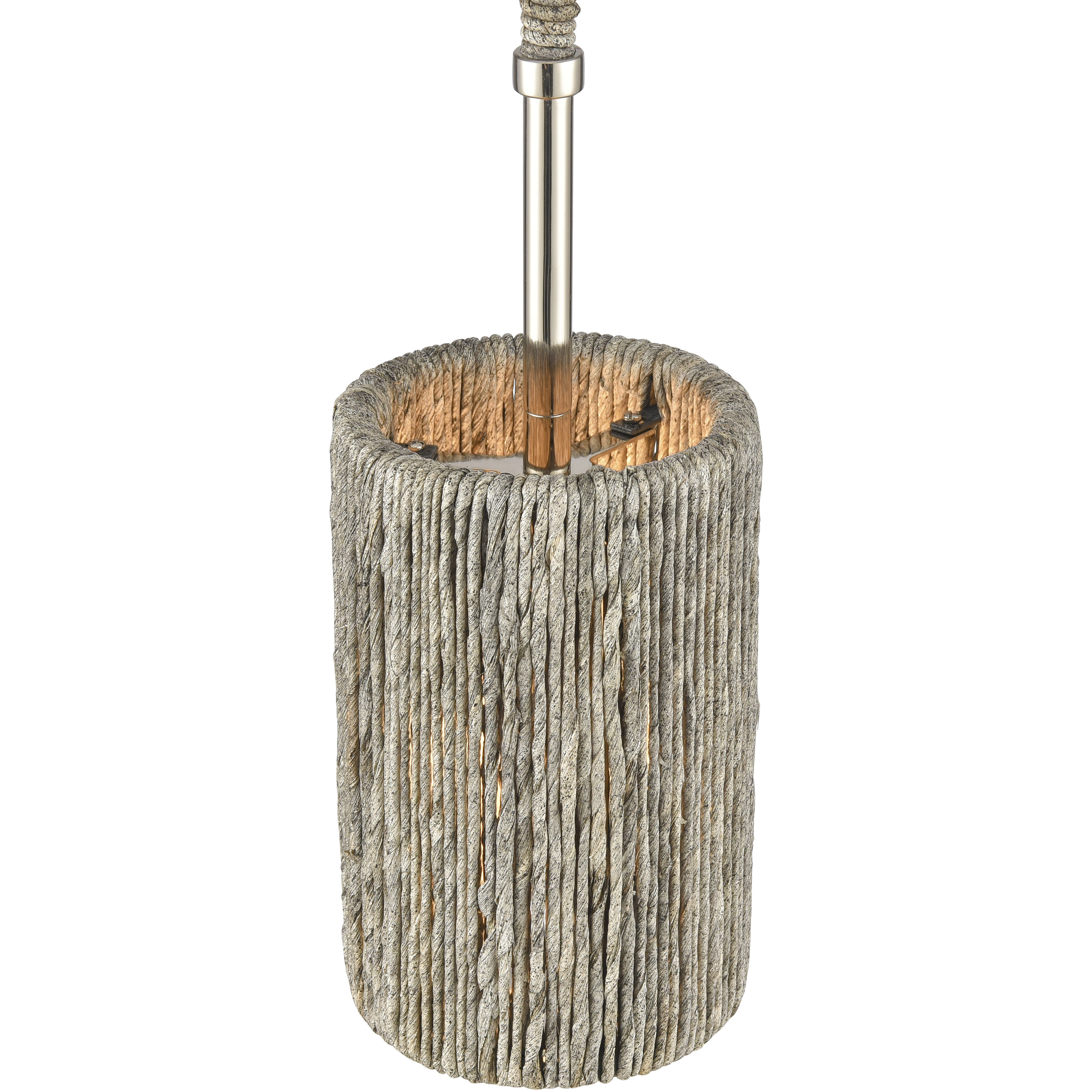 Abaca 1 Light 5.25 inch Polished Nickel with Gray Mini Pendant Ceiling Light