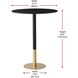 Ronan 39.5 X 31.5 inch Black and Gold Pub Table
