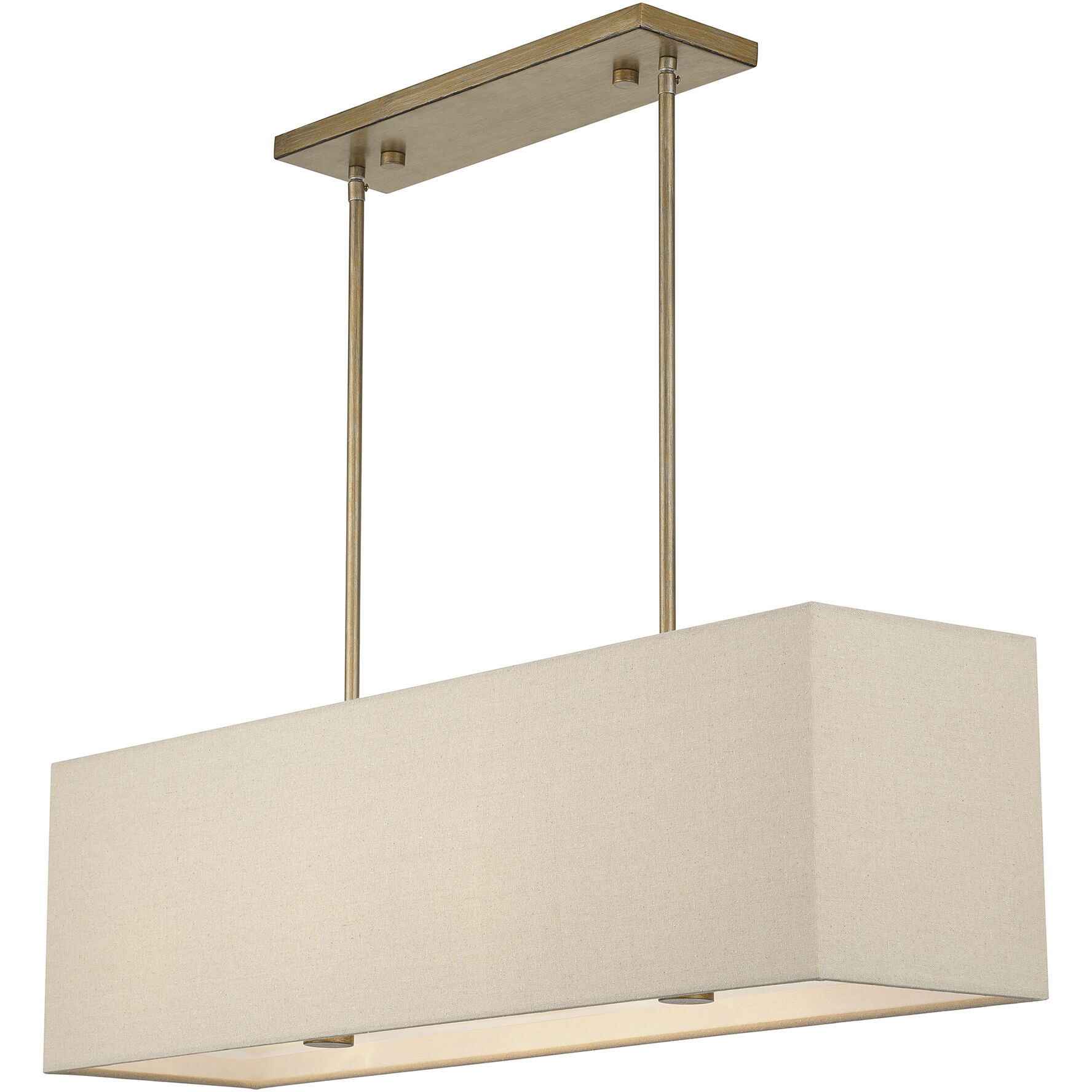 Summit 4 Light 36 inch Antique Gold Leaf Linear Chandelier Ceiling Light, Large