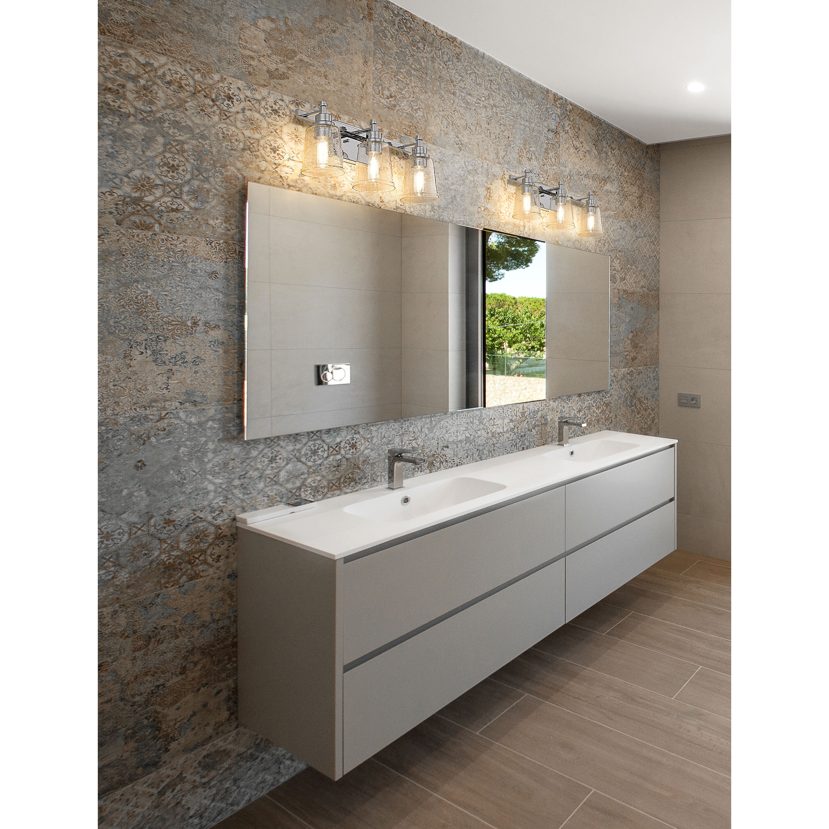 Bohin 3 Light 24 inch Chrome Vanity Wall Light