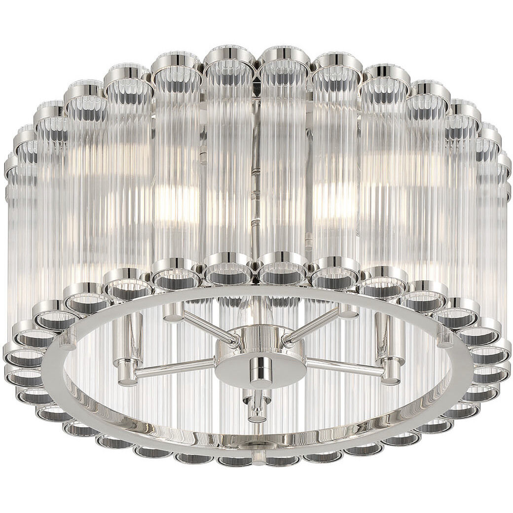 Glasbury 5 Light 17.75 inch Polished Nickel Flush Mount Ceiling Light