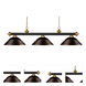 Riviera 3 Light 59 inch Bronze and Satin Gold Billiard Ceiling Light in Stepped Bronze, 16