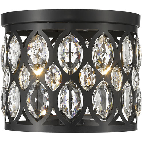 Dealey 3 Light 11.25 inch Matte Black Flush Mount Ceiling Light