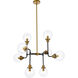 Hanson 8 Light 36 inch Black and Brass Pendant Ceiling Light in Brass and Black