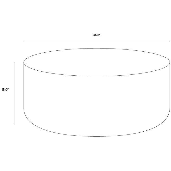 Diaz 34.5 X 15 inch Grey / Wood Grain Brown Outdoor Coffee Table