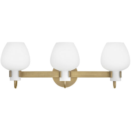 Sylvie 3 Light 24 inch Heritage Brass Bath Light Wall Light