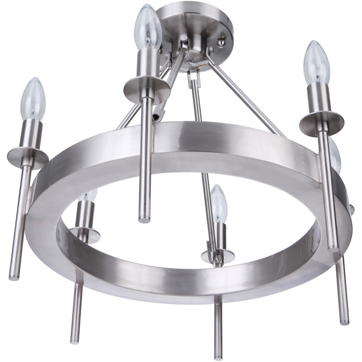 Larrson 6 Light 18 inch Brushed Polished Nickel Semi Flush Ceiling Light