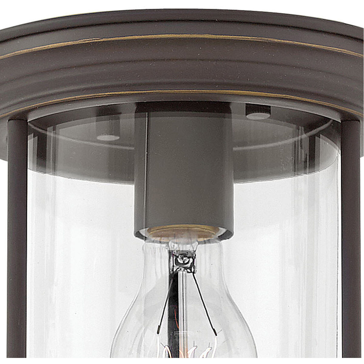 Hadley 1 Light 7.75 inch Oil Rubbed Bronze Flush Mount Ceiling Light in Clear