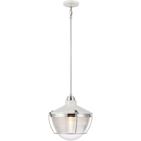 Seaway Passage 1 Light 14 inch White with Polished Chrome Pendant Ceiling Light