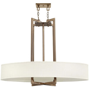 Hampton LED 40 inch Brushed Bronze Indoor Oval Chandelier Ceiling Light, Oval