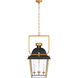 Chapman & Myers Coventry 4 Light 19 inch Matte Black and Antique-Burnished Brass Lantern Pendant Ceiling Light, Medium
