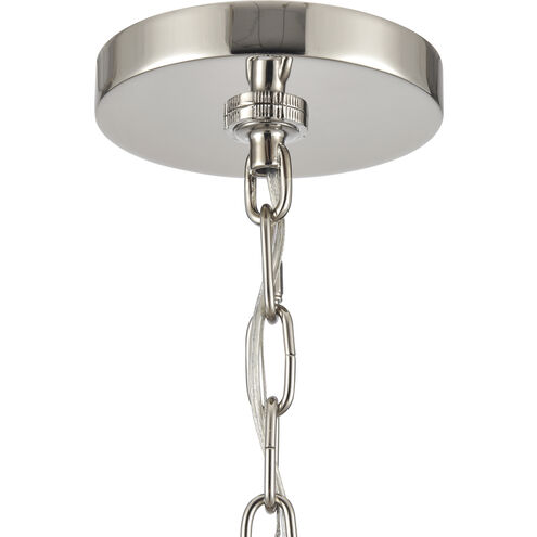 Abaca 6 Light 32 inch Polished Nickel with Gray Chandelier Ceiling Light