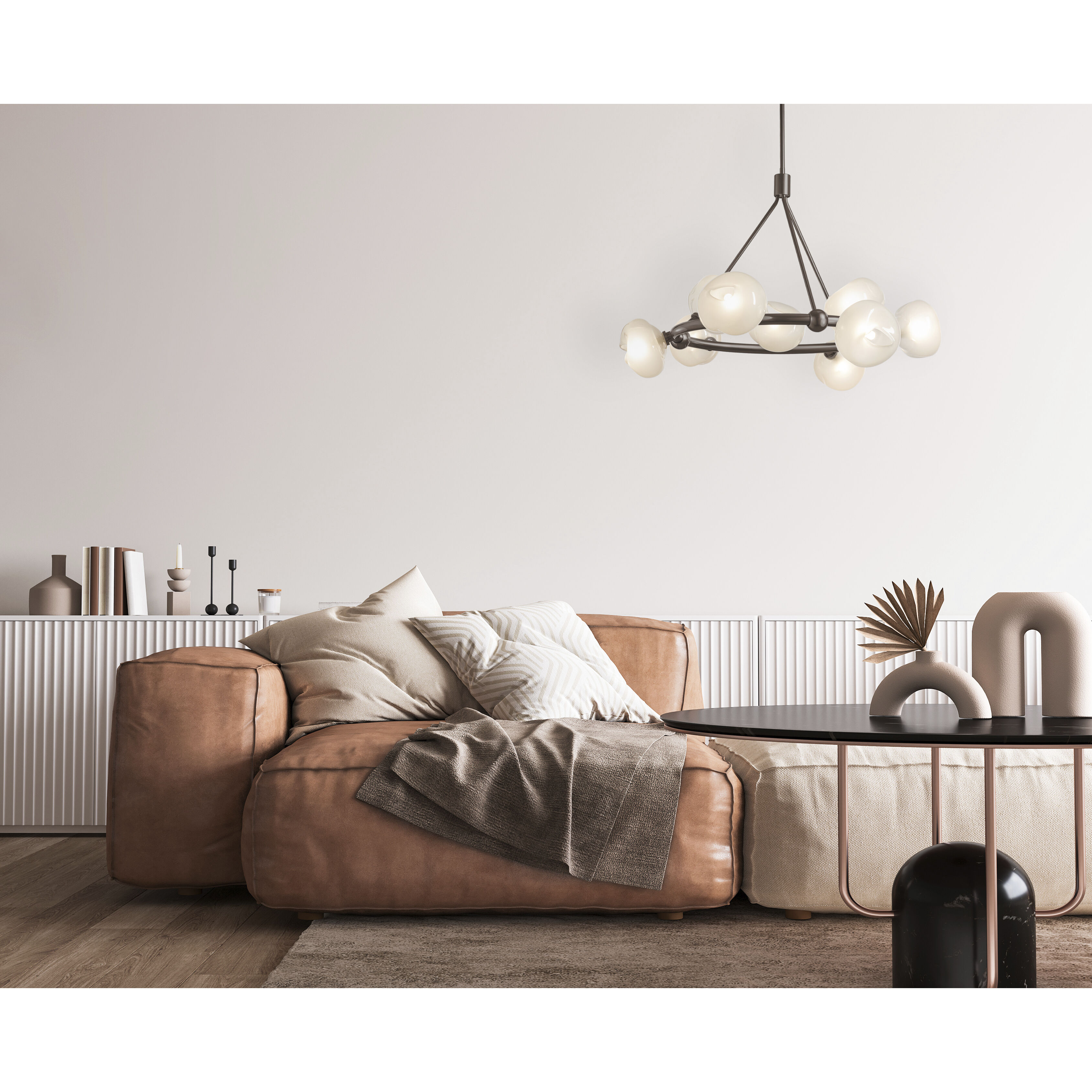 Ume 9 Light 32 inch Dark Smoke Ring Pendant Ceiling Light