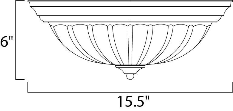 Essentials - 583x 3 Light 16 inch Satin Nickel Flush Mount Ceiling Light
