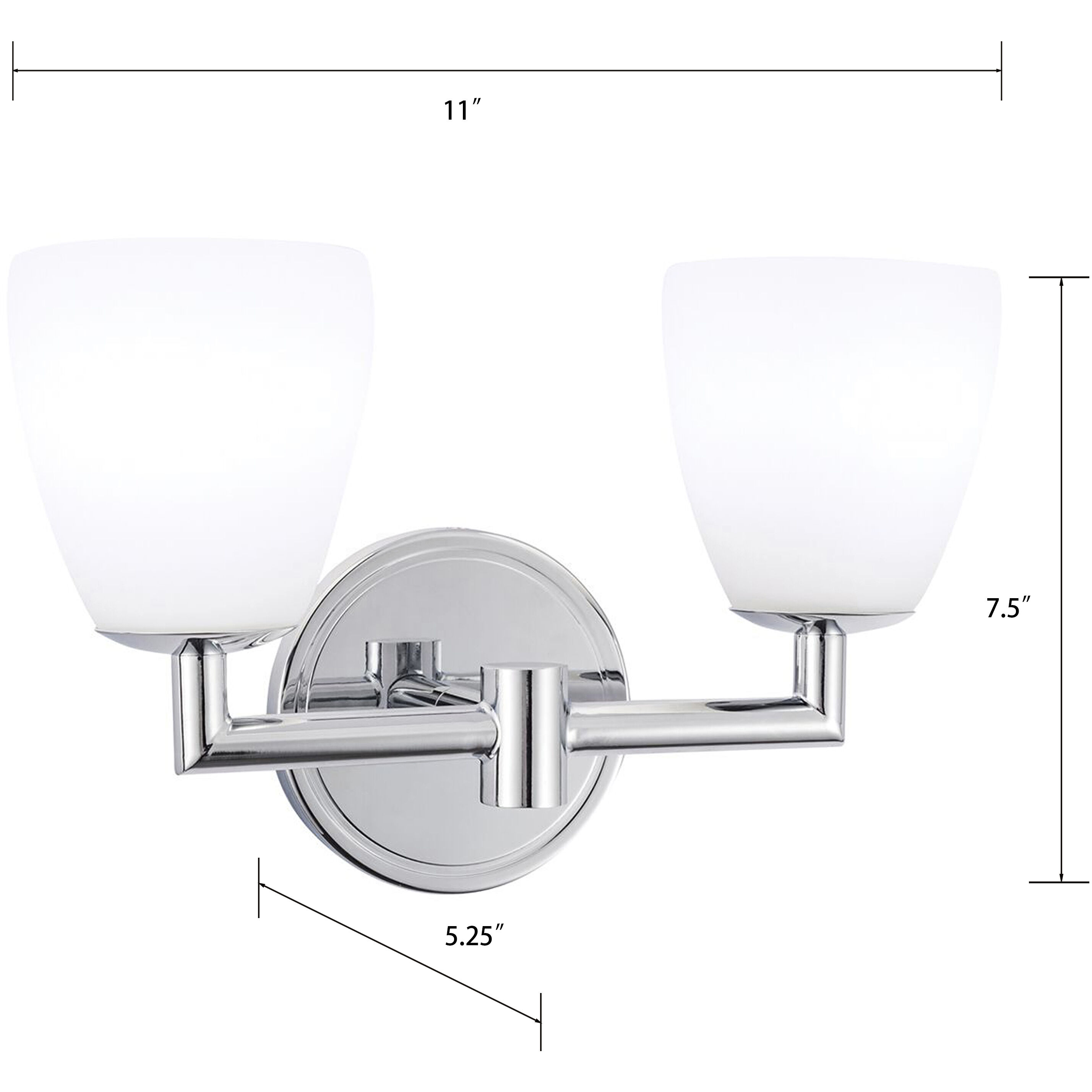 Chancellor Vanity Light Wall Light in Chrome