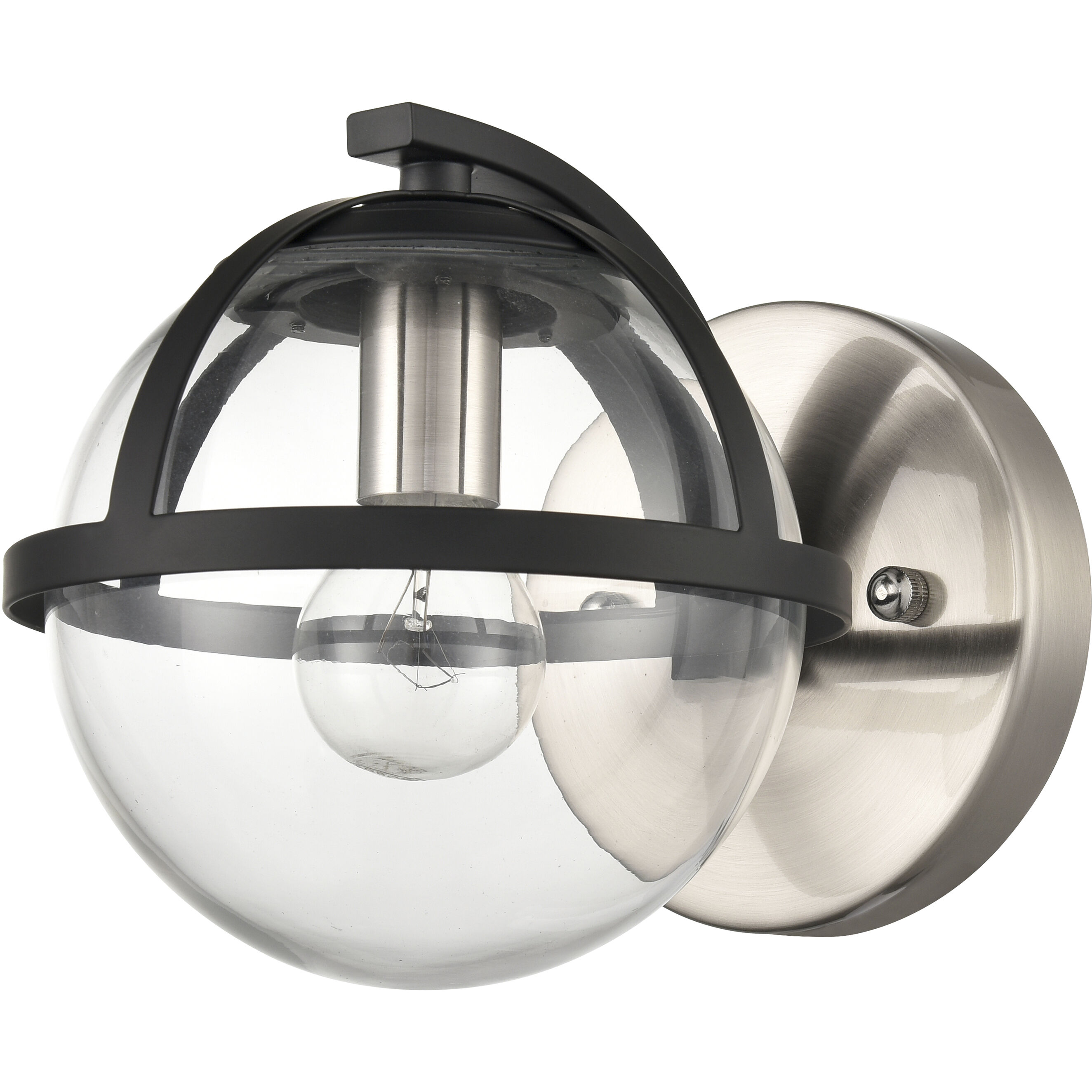 Davenay Vanity Light Wall Light in Satin Nickel with Matte Black