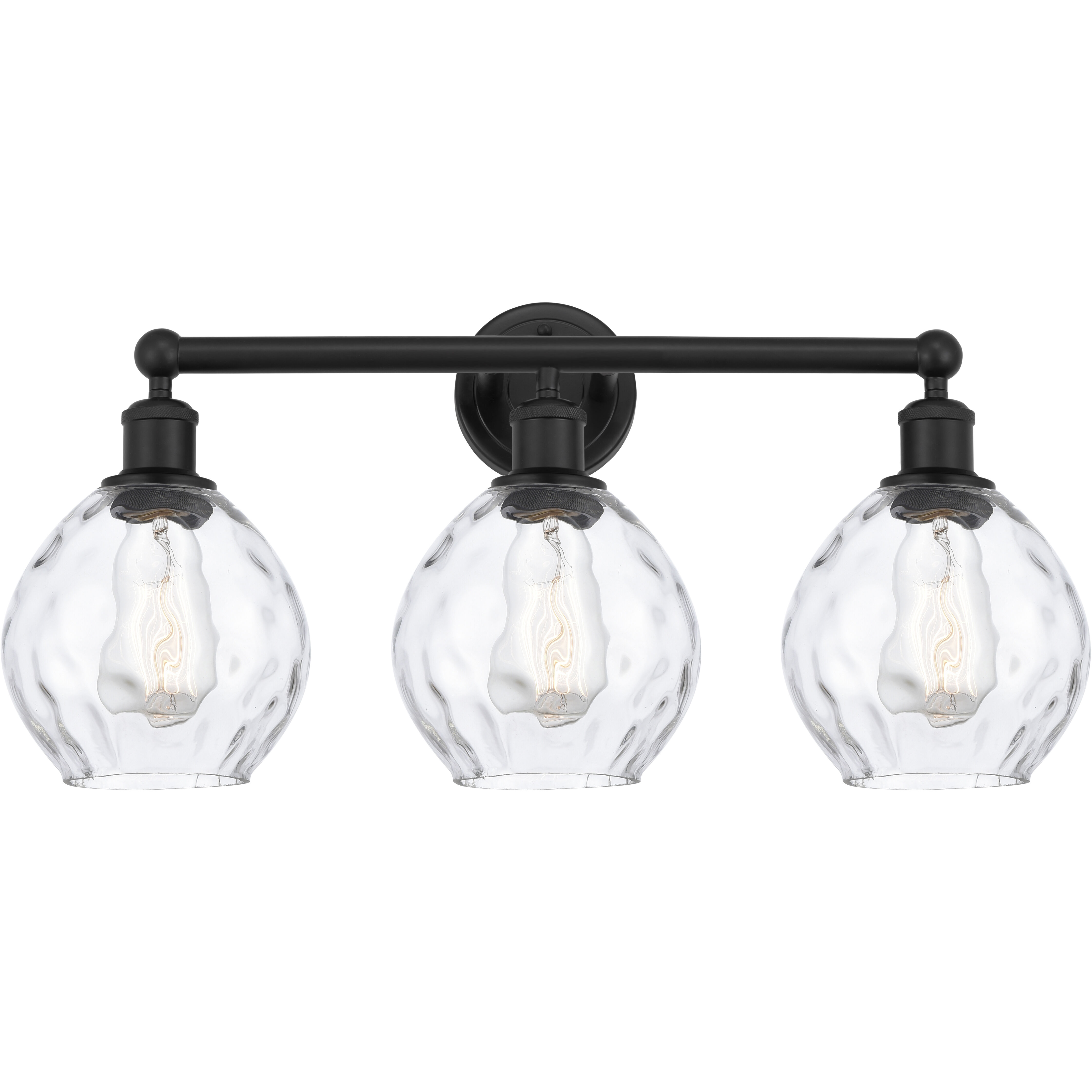Edison Waverly 3 Light 24 inch Matte Black Bath Vanity Light Wall Light