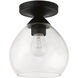Catania 1 Light 7 inch Black Semi-Flush Ceiling Light