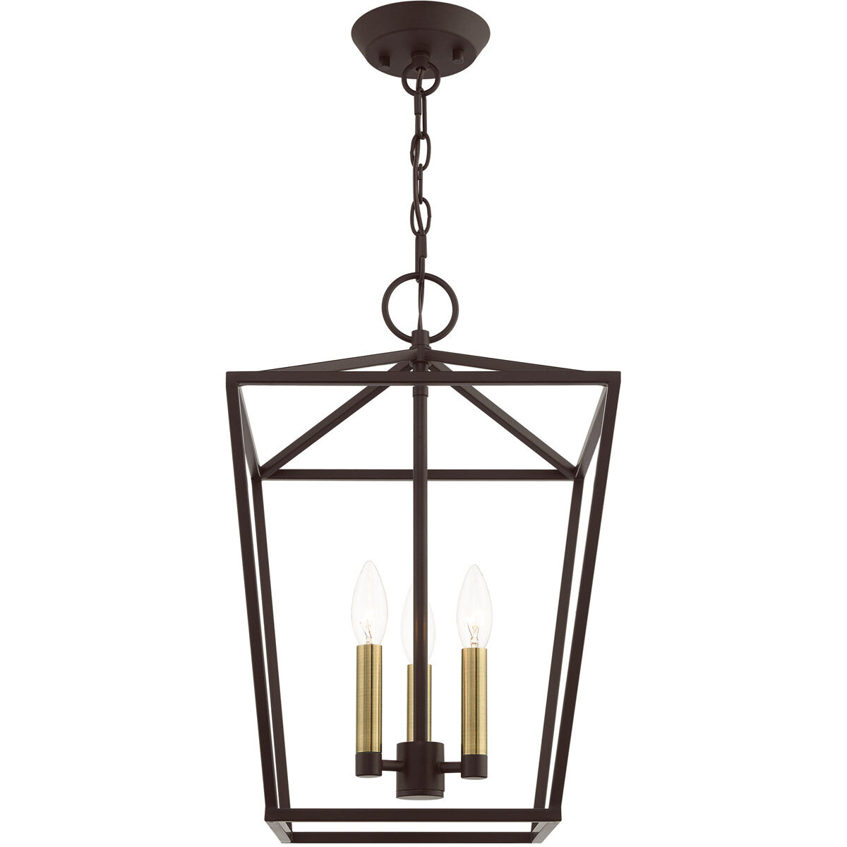 Devone 3 Light 13 inch Bronze Convertible Semi Flush/Lantern Ceiling Light