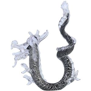 Glass Dragon 14.5 X 14 inch Sculpture, Blue
