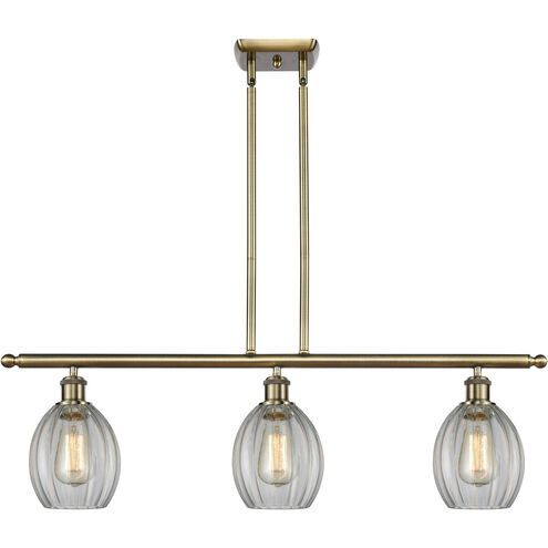 Ballston Eaton LED 36 inch Antique Brass Island Light Ceiling Light in Clear Glass, Ballston