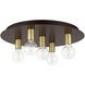 Hillview 5 Light 20 inch Bronze Flush Mount Ceiling Light