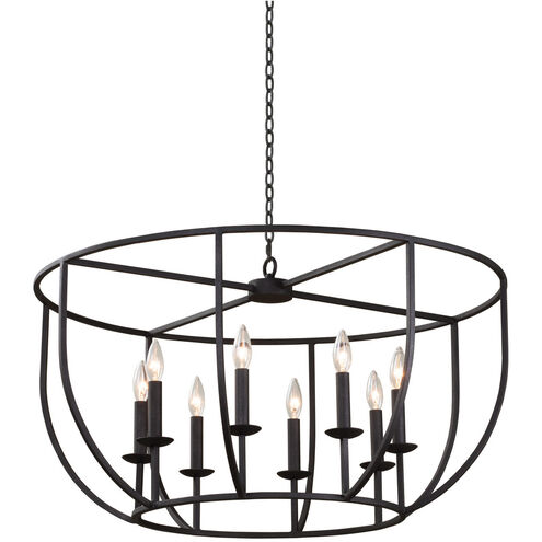 Newhall 8 Light 32 inch Black Iron Pendant Ceiling Light