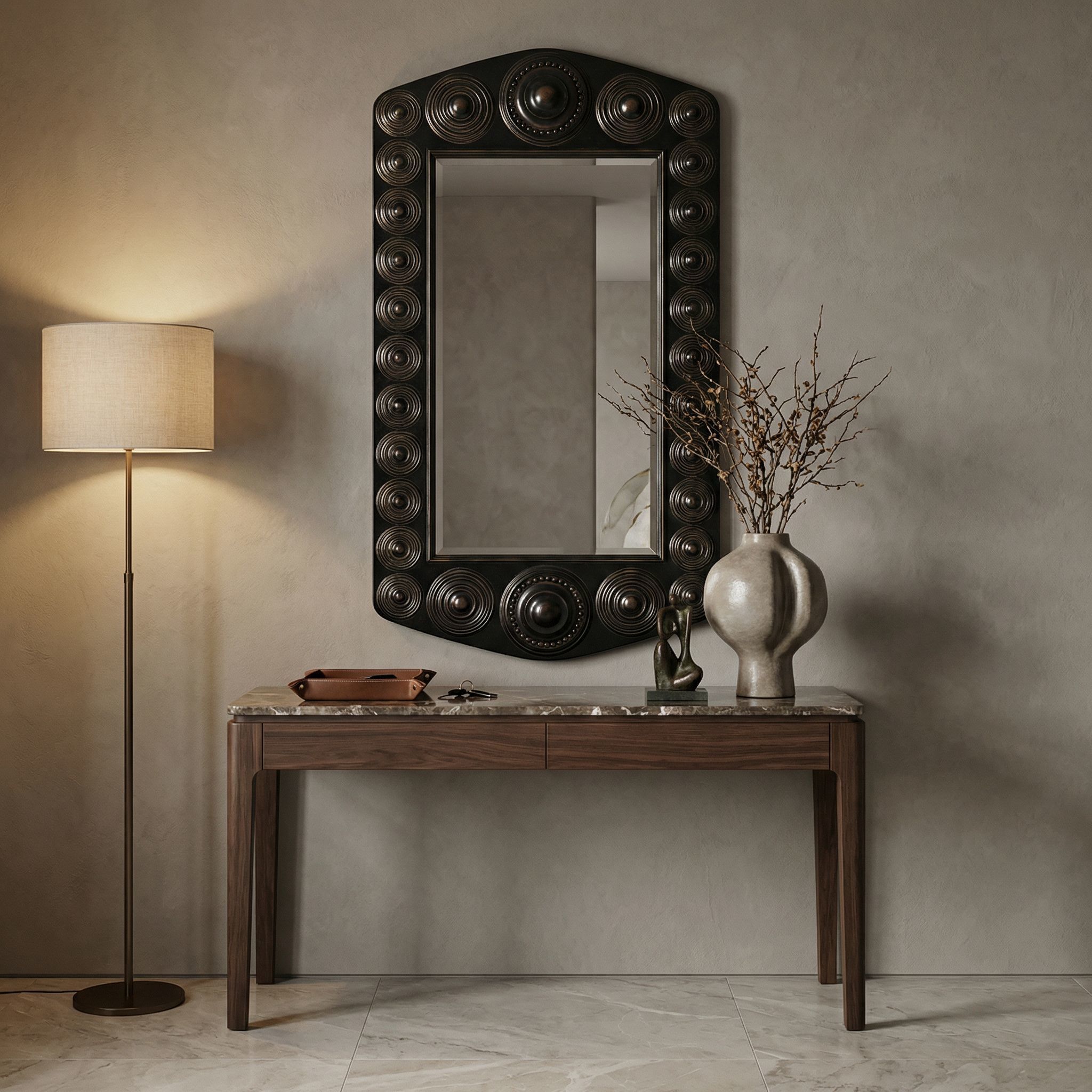 Nanna 67 X 36.5 inch Hand Rubbed Black Mirror