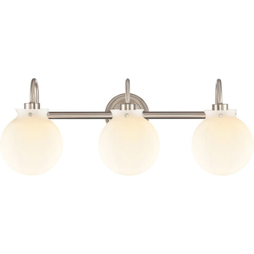 Olivia 3 Light 27.38 inch Satin Nickel Bath Vanity Light Wall Light
