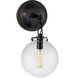 Thomas O'Brien Katie4 1 Light 8 inch Bronze Globe Bath Sconce Wall Light in Clear Glass, Small