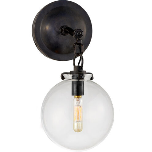 Thomas O'Brien Katie4 1 Light 8 inch Bronze Globe Bath Sconce Wall Light in Clear Glass, Small