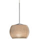 Keno 1 Light Satin Nickel Pendant Ceiling Light in Smoke Glass