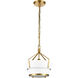 Marin 1 Light 10.5 inch Satin Brass with White Pendant Ceiling Light